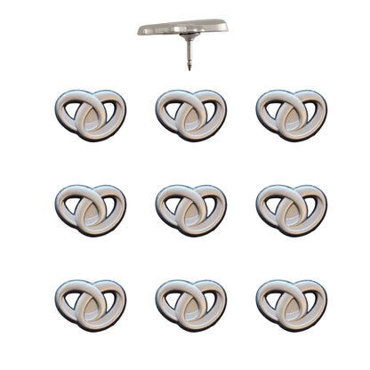 Wedding Rings Push Pins Silver Pack of 10