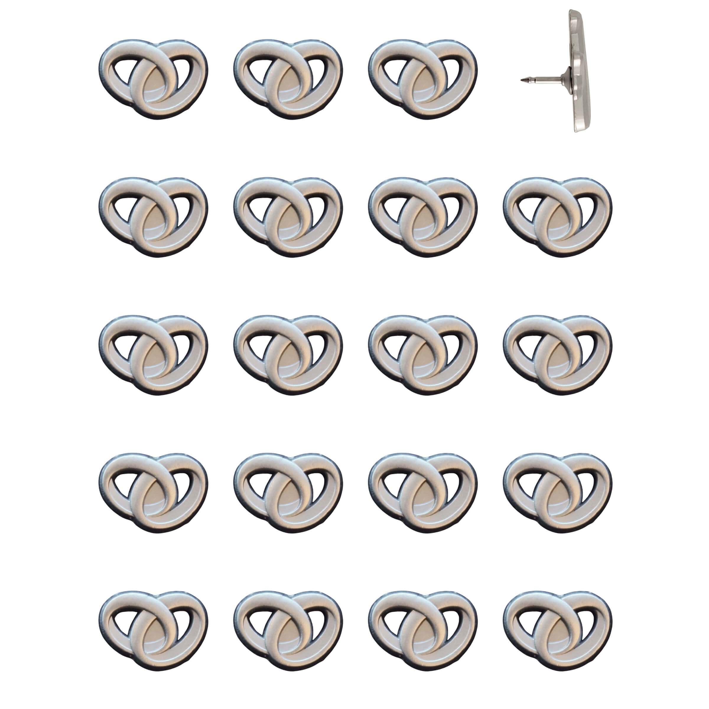 Wedding Rings Push Pins Silver Pack of 20