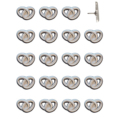 Wedding Rings Push Pins Silver Pack of 20