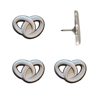 Wedding Rings Push Pins Silver Pack of 4