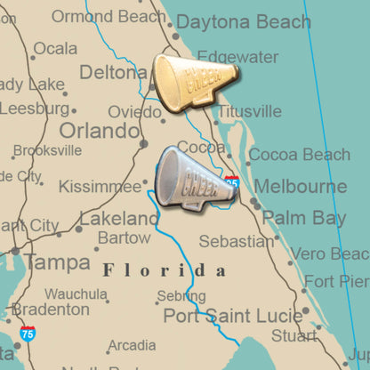 Cheer Megaphone Push Pins Main Image