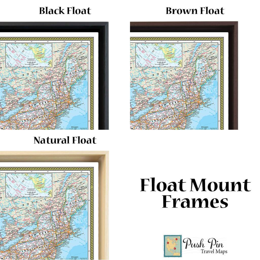 Optional Float Frame Colors for 24"x36" size only*