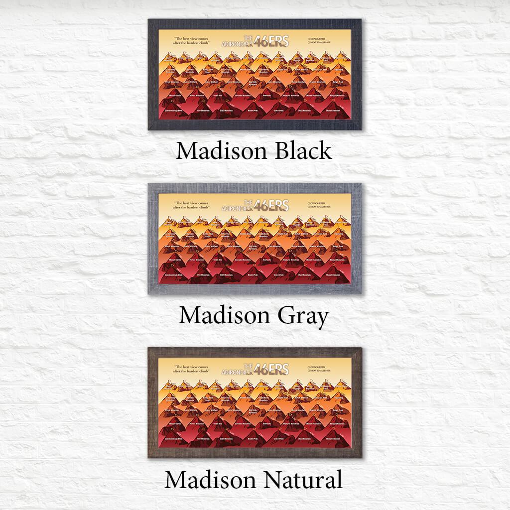 Orange Adirondack 46ers Bucket List in Premium Madison Frames