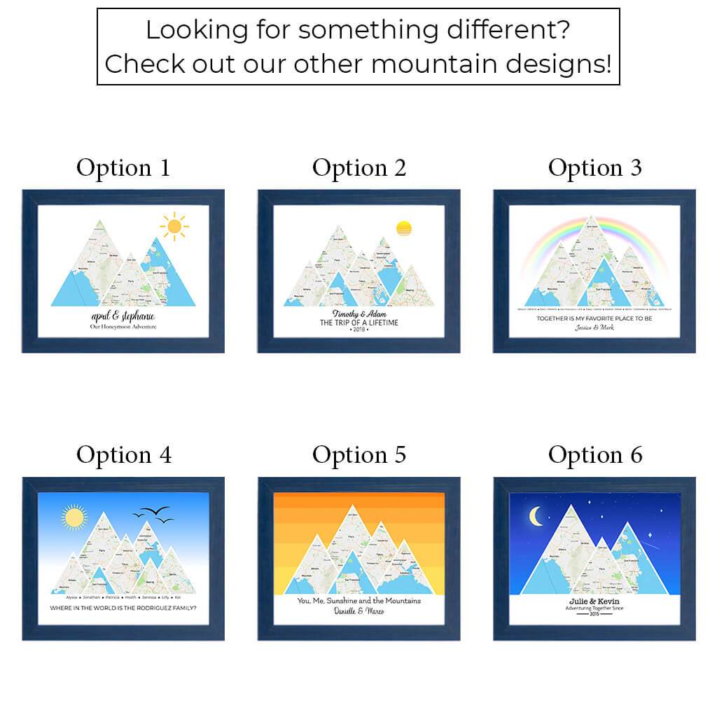 6 mountain map art options