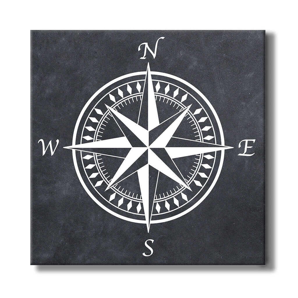 Compass Rose with Dark Background - Travel Themed Art