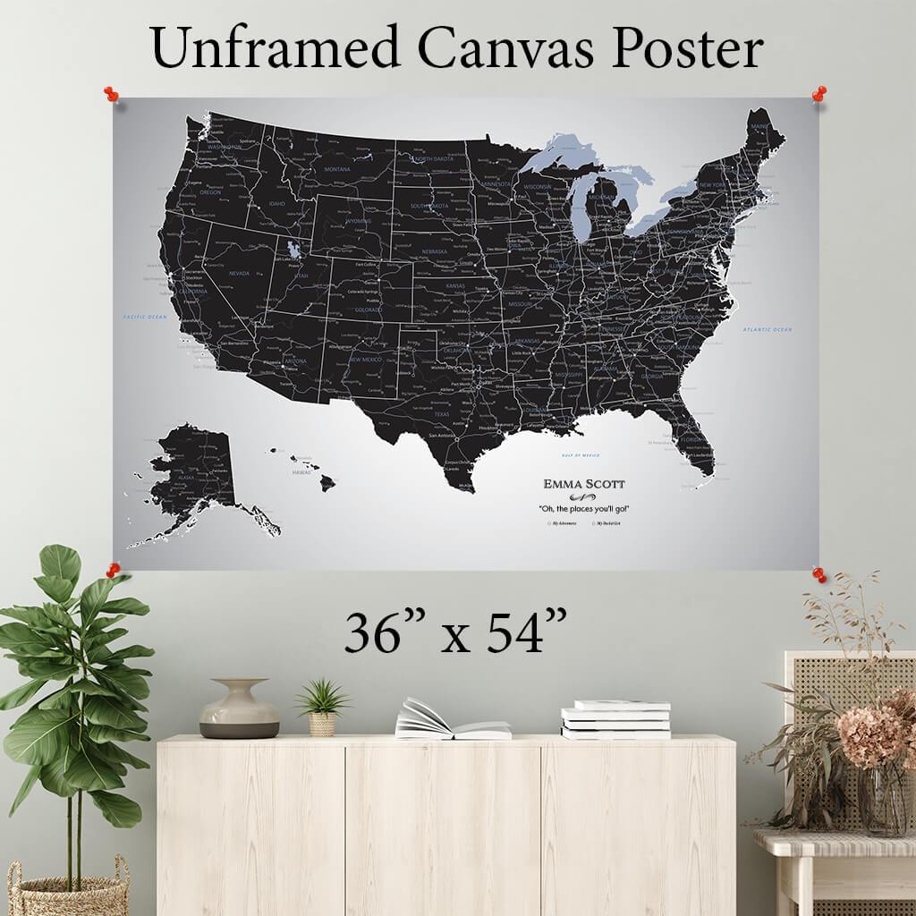 Black Ice USA Canvas Poster 36" x 54"