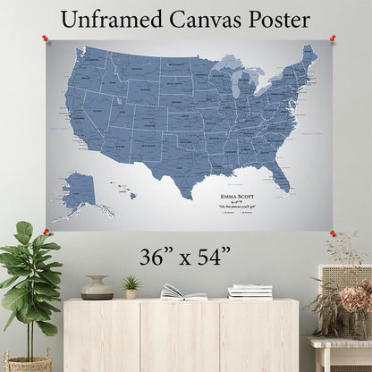 Blue Ice USA Canvas Poster 36" x 54"