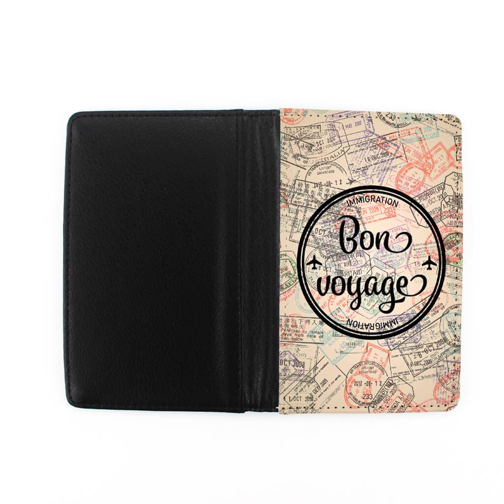 Bon Voyage passport holder - front and back