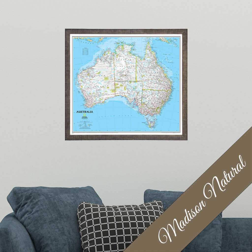 Canvas - Classic Australia Travel Map with Pins