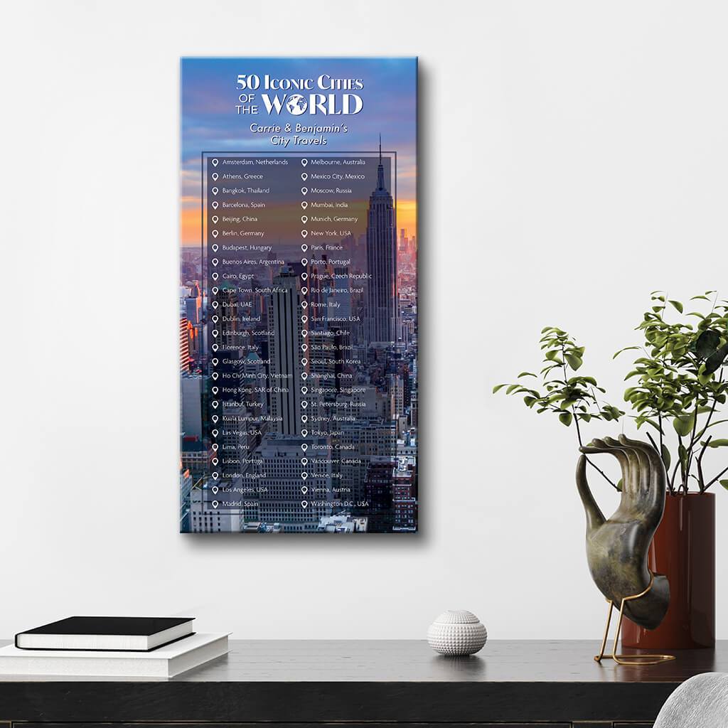 Iconic Cities of the World Bucket List Gallery Wrapped