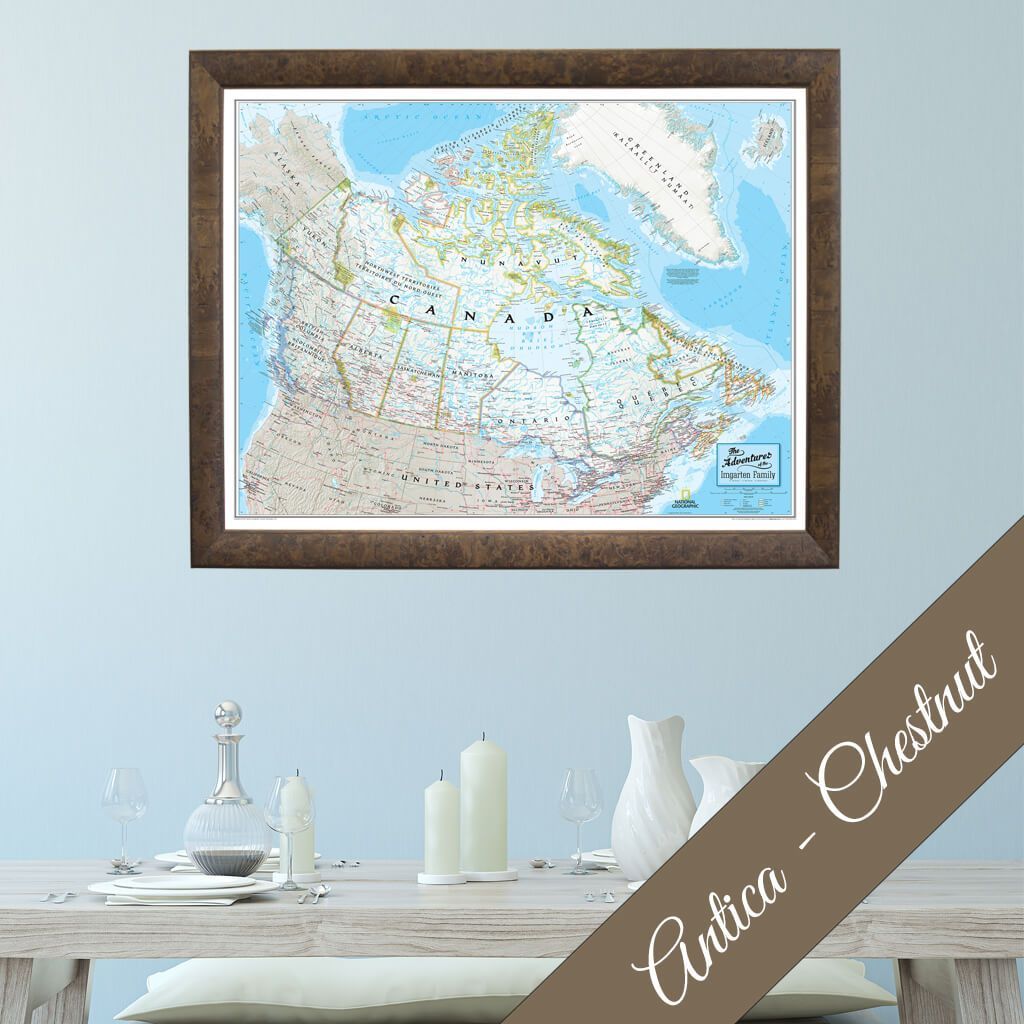 Canvas - Classic Canada Travel Map with Pins