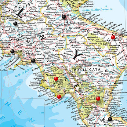 Classic Italy Map Closeup