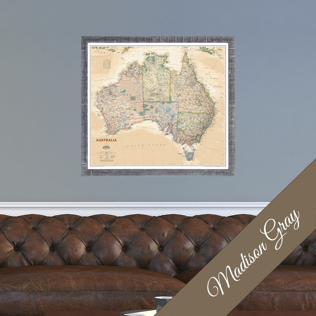 Canvas - Executive Australia Travel Map with Pins