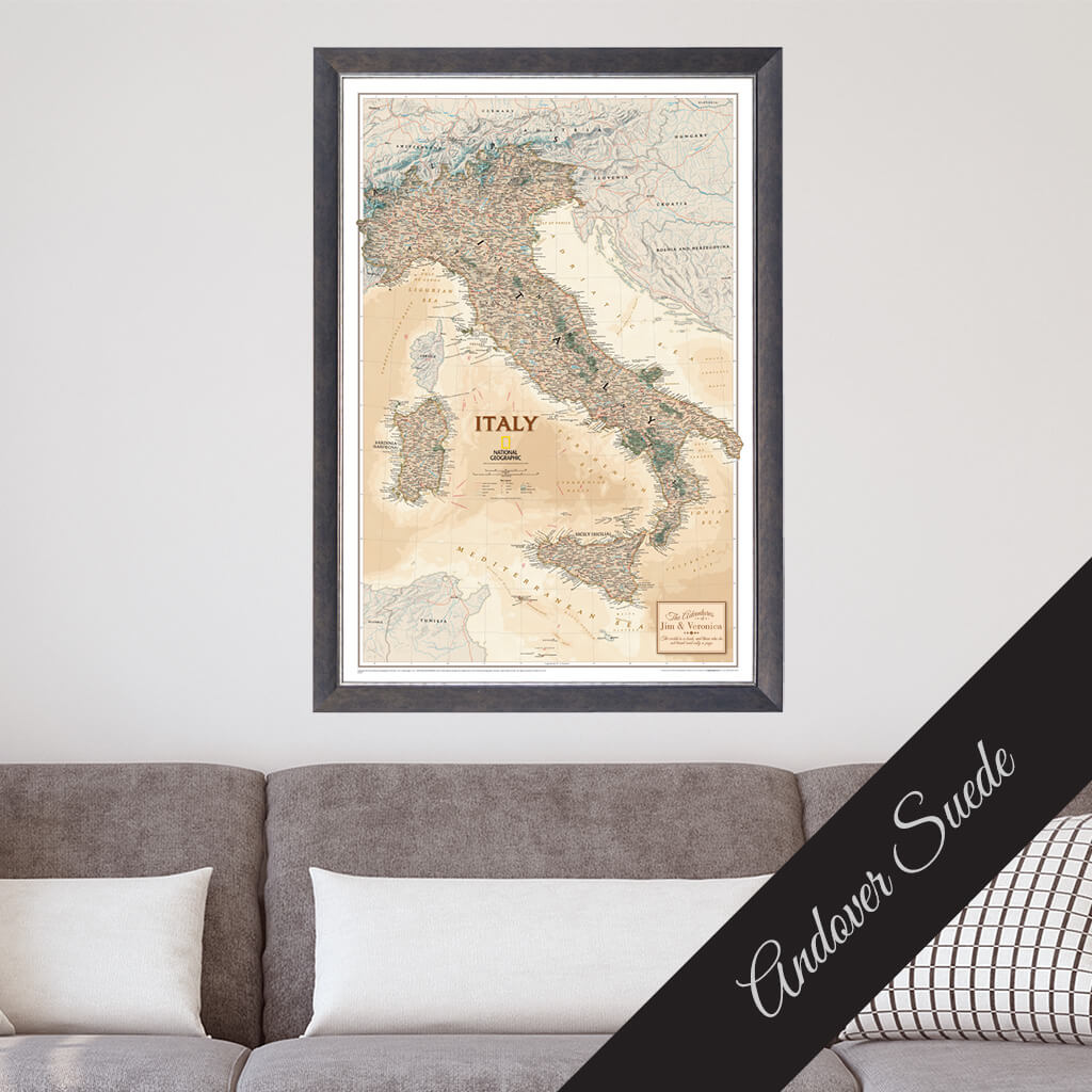 Canvas - Executive Italy Travel Map with Pins