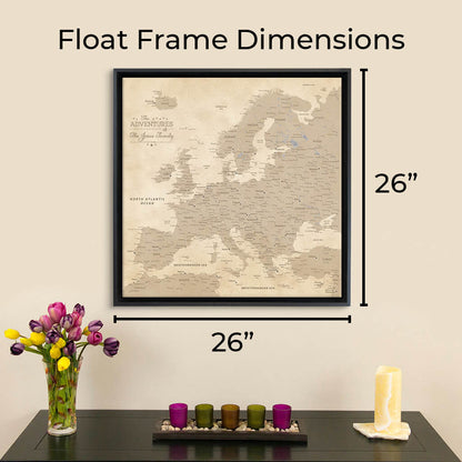 Finished Outer Dimensions with Optional Float Frames