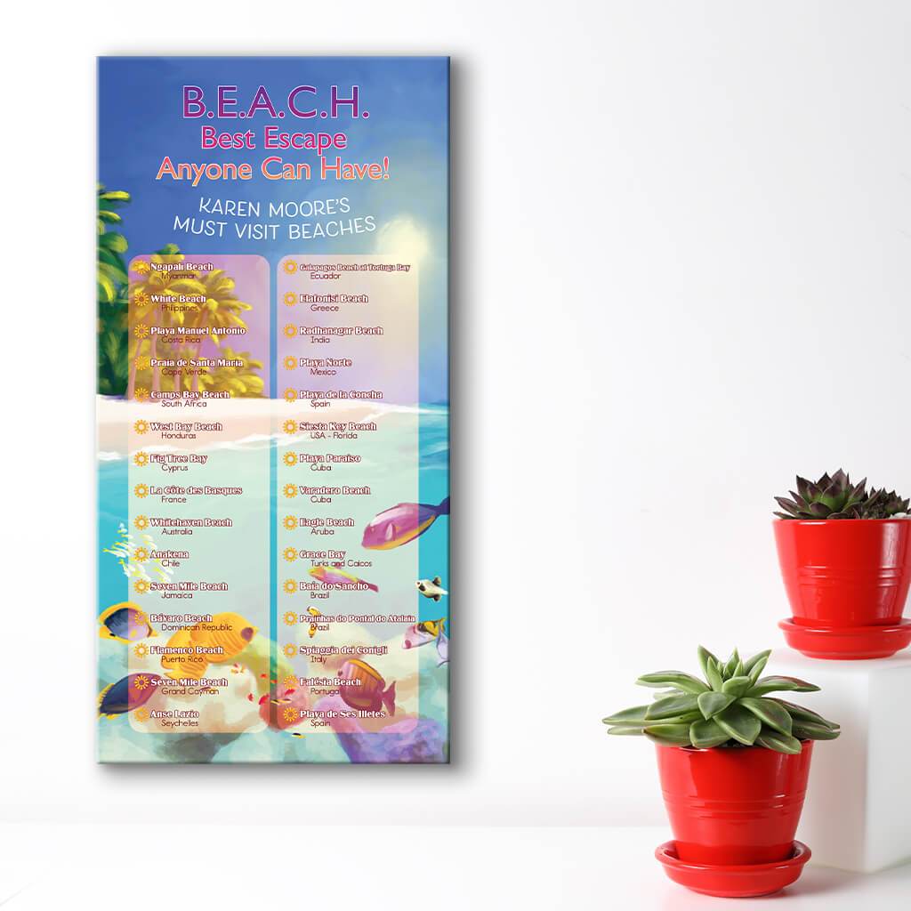 Create your own bucket list - Beach Scene Background