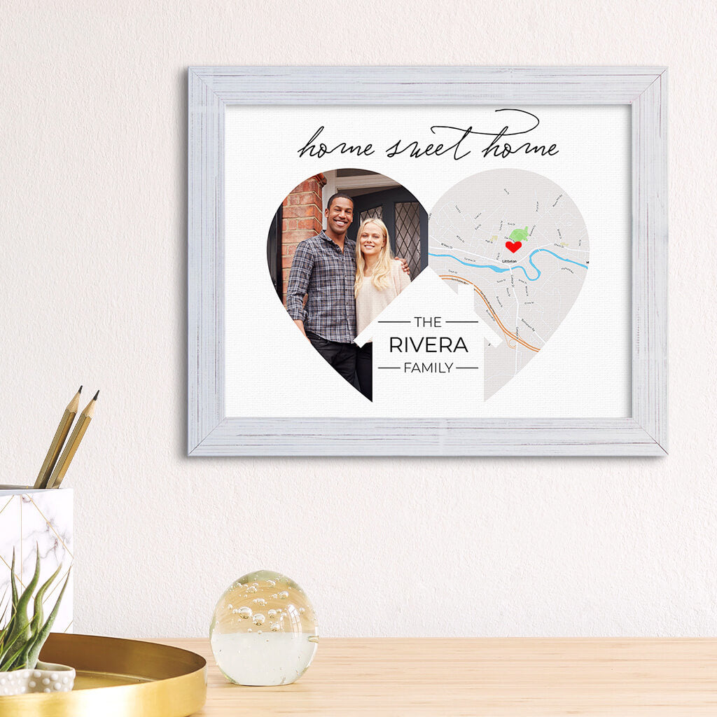 Home Sweet Home Canvas Art Print in Carnival White Frame