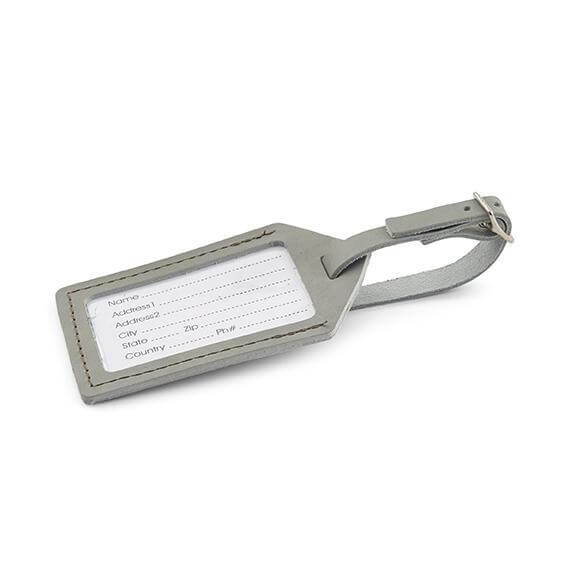 Stone Leather Luggage Tag Side
