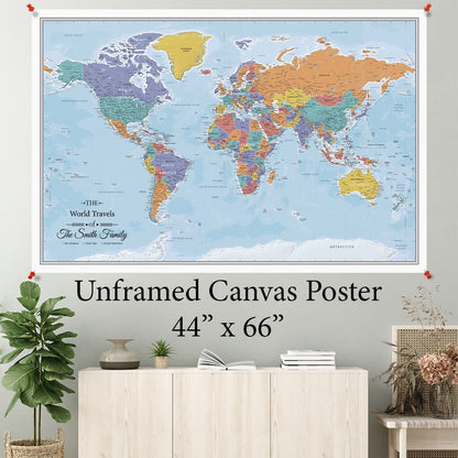 Blue Oceans World Canvas Poster 44 x 66