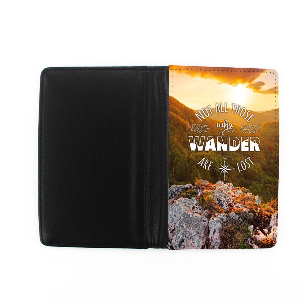 Not all who wander are lost Mountain Sun passport holder