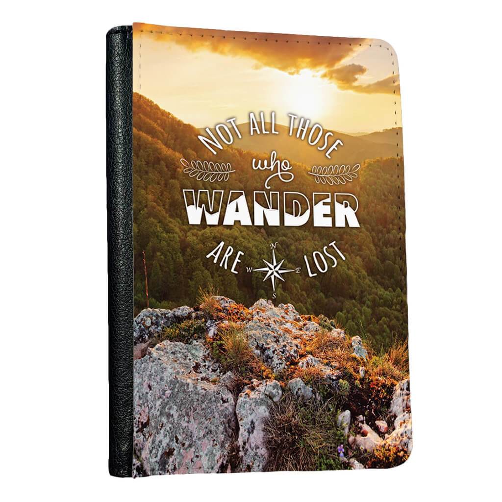 Not all who wander are lost Mountain Sun passport holder