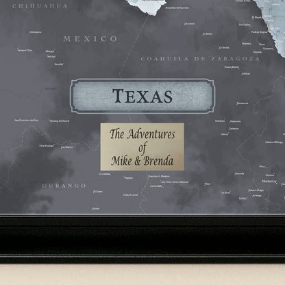 Push Pin Travel Maps Texas Slate Map with Pins  Plaque Location