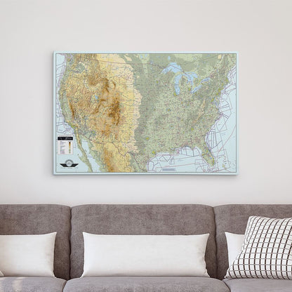 24x36 Gallery Wrapped Canvas VFR USA Pilot's Map