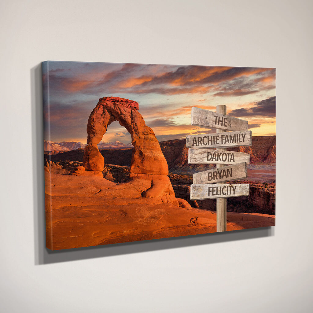 Side view of Arches Sign Art