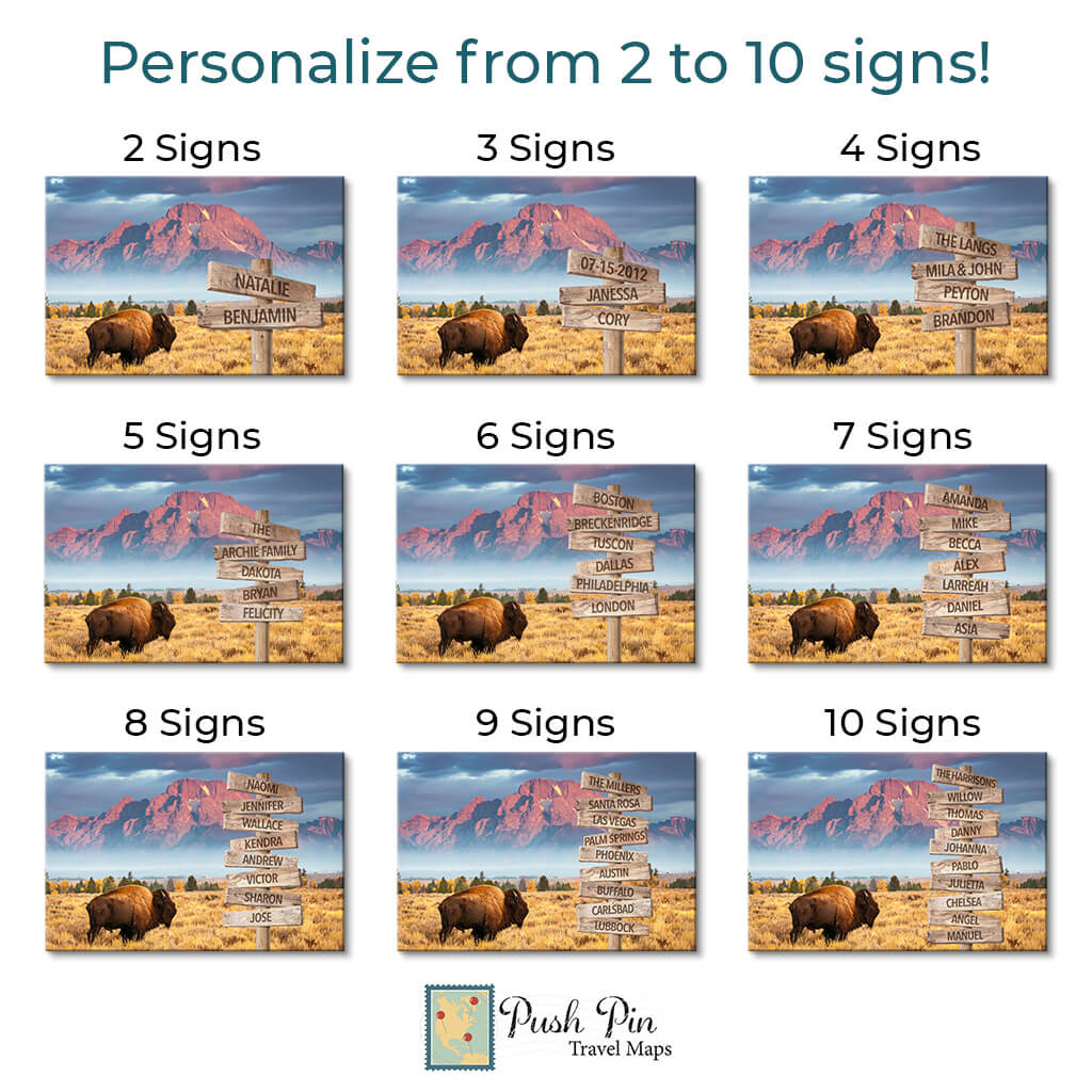 Bison Sign Art - 2-10 signs