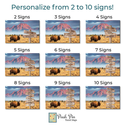 Bison Sign Art - 2-10 signs