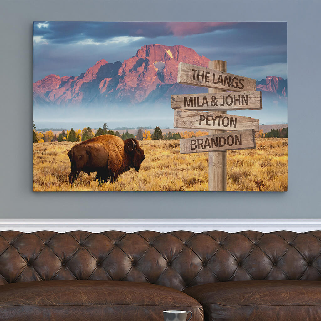 Bison Sign Art - 30x45 - color