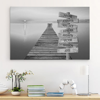 Ocean Dock Sign Art - 30x45 - Black and White
