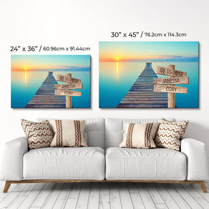 Ocean Dock Sign Art - Size Comparison