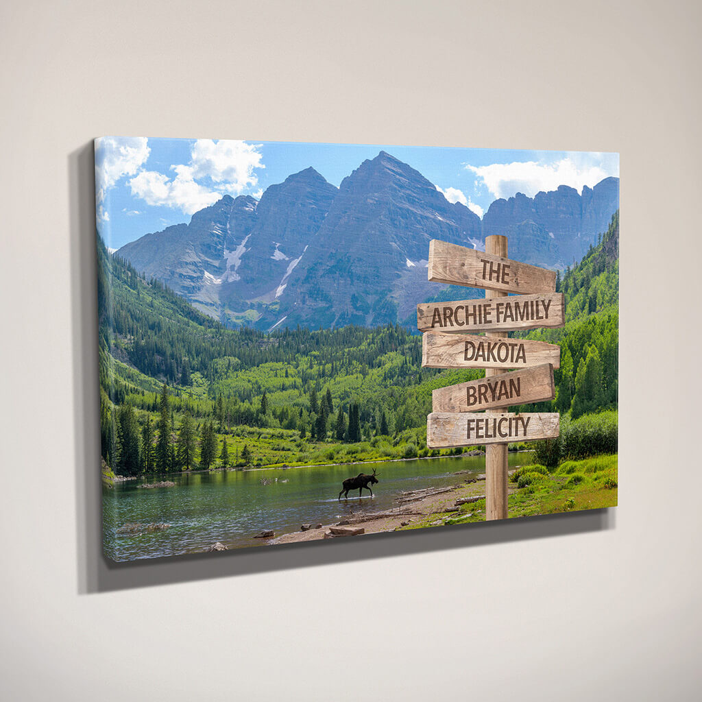 Maroon Bells Sign Art - side view