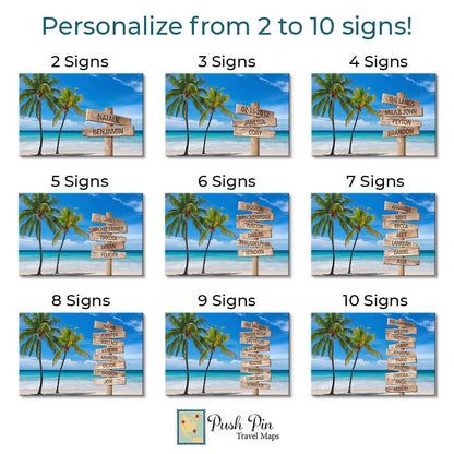 Ocean Palm Trees Sign Art - 2-10 signs