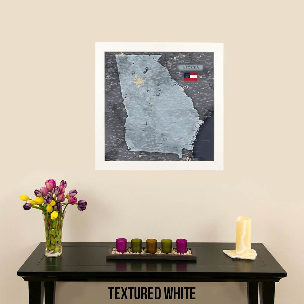 Push Pin Travel Maps Georgia Slate Map Textured White Frame