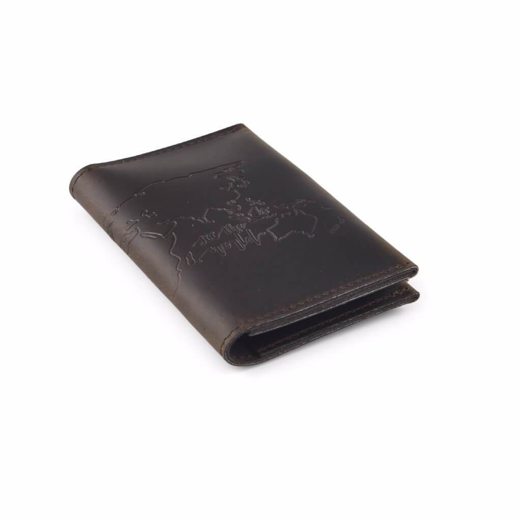 Charcoal Leather Travel Wallet