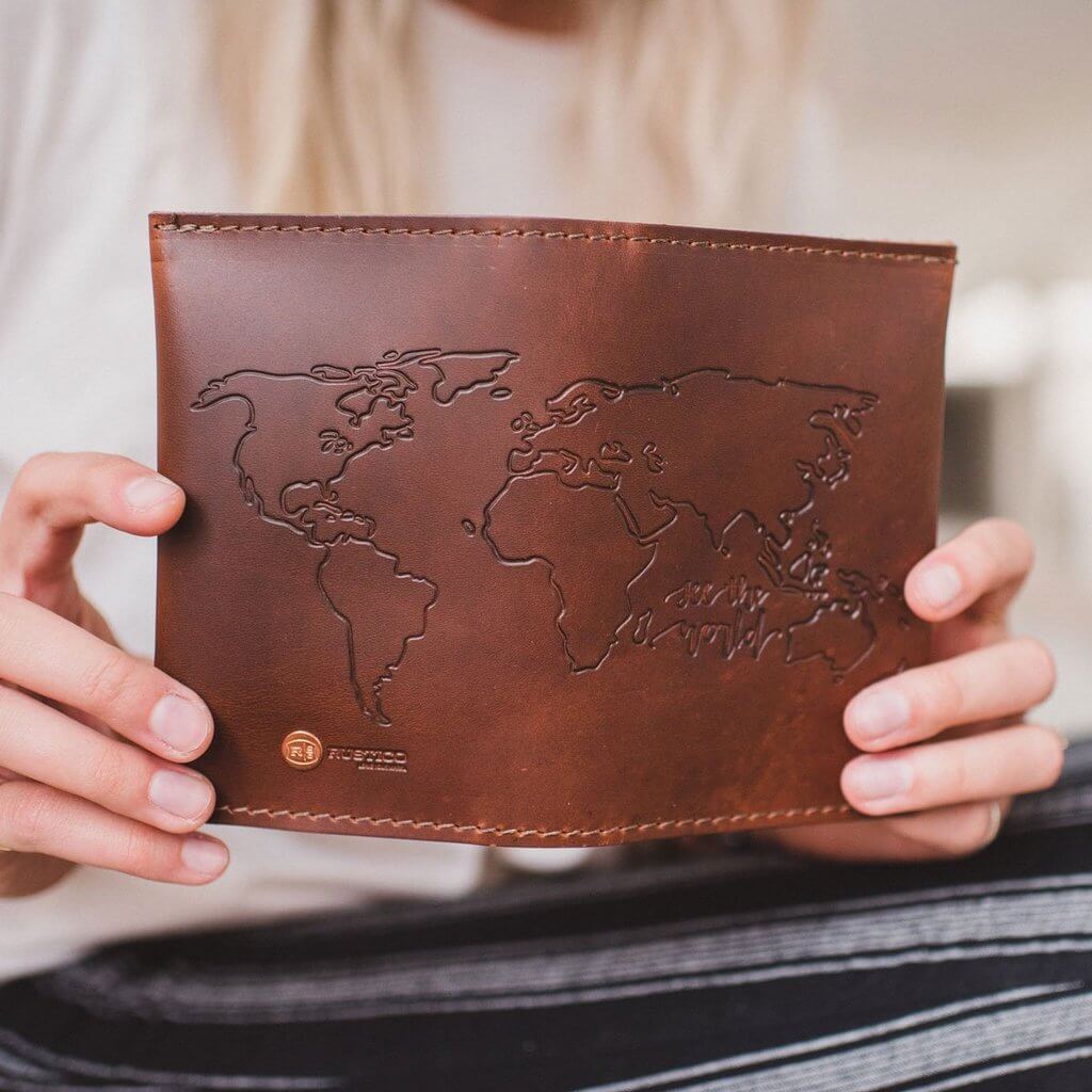 Leather Travel Wallet Saddle
